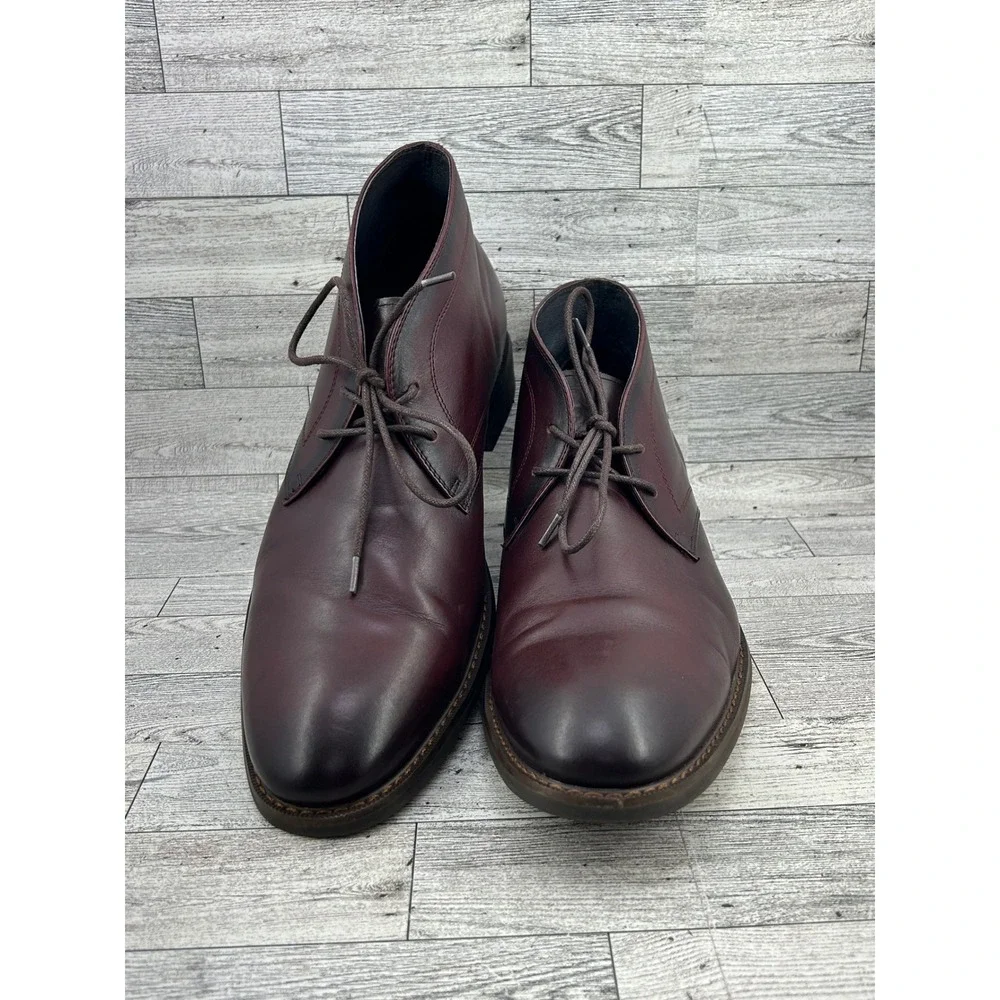 Moretti Black Label Mens‎ Glen Burgundy Leather Chukka Boots B5800M Size 13 D